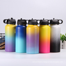 Fashionable 32oz Gradient Color Flasks Water Bottle Insulated Vacuum Sport Bottles Stainless Steel Double Wall Travel Custom